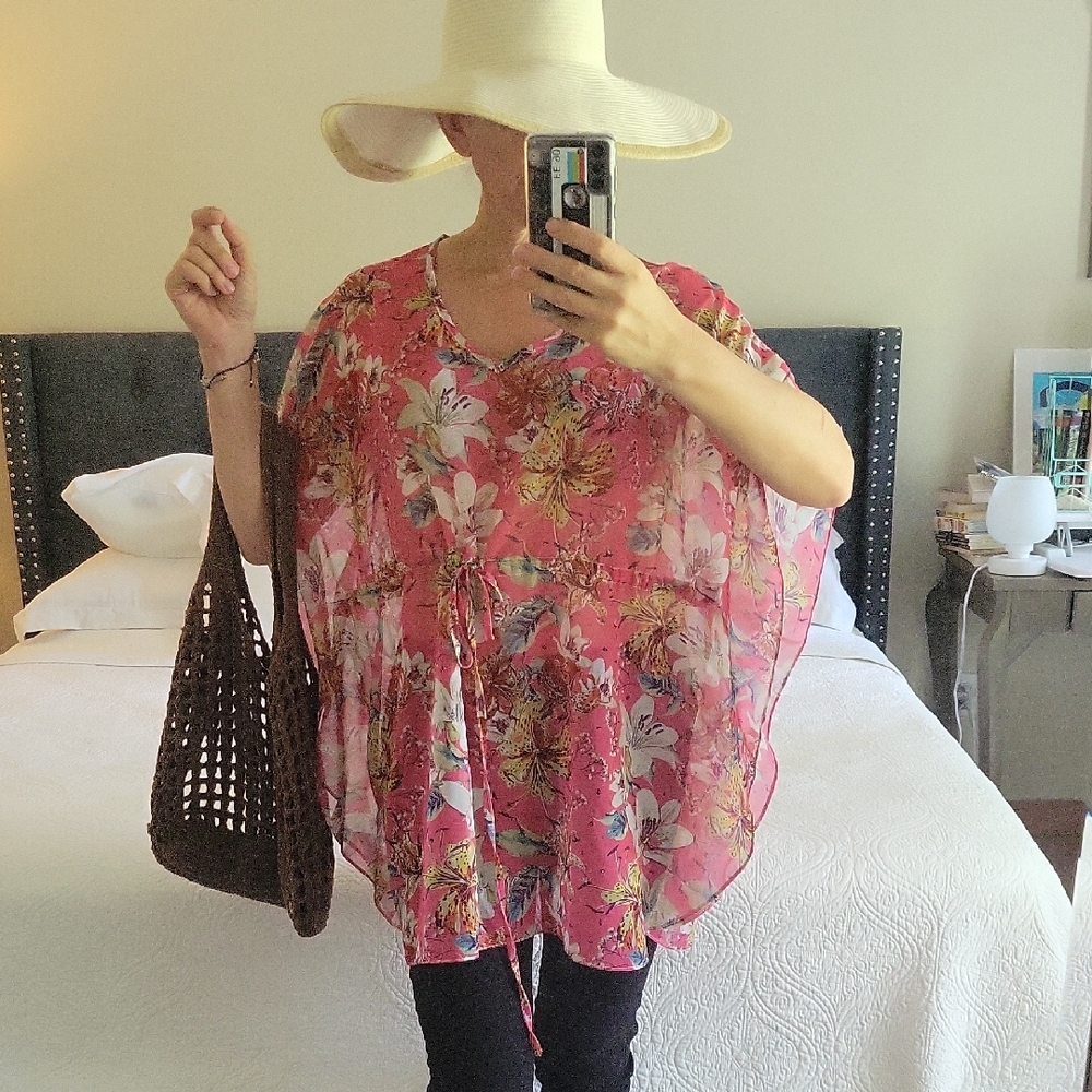 Chic Floral Pink Tunic Top